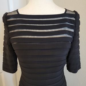 Adrianna Papell Black Formal Lace Sheath Dress Size 4